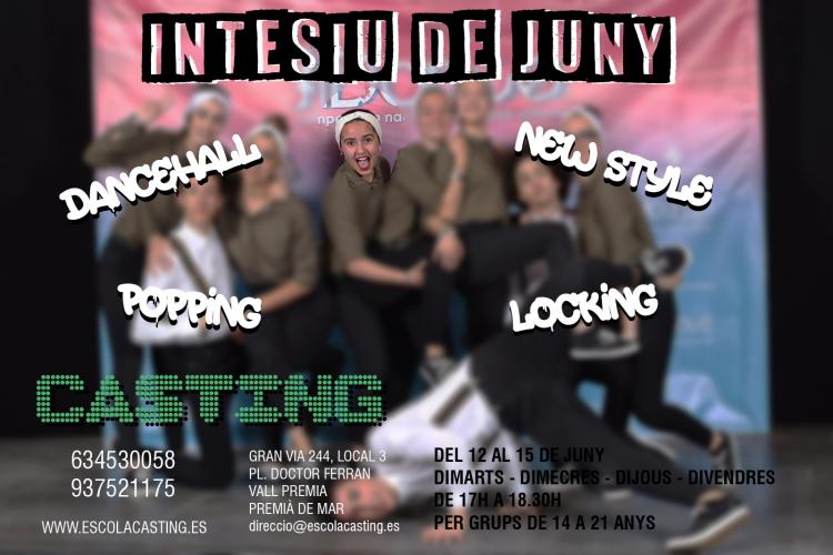 NOU CURS INTENSIU DEL 12 AL 15 JUNY DE 17.00 A 18.30H. EDATS (14 A 21 ANYS)  Cada classe serà monogràfica amb un estil diferent: Dancehall, New style, Popping i Locking