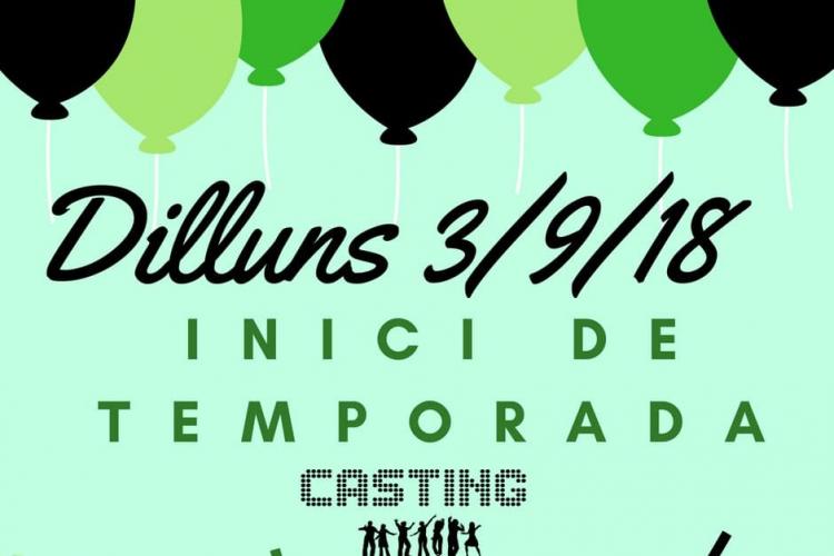 DILLUNS 3 DE SETEMBRE INICI DE LA NOVA TEMPORADA 2018/2019